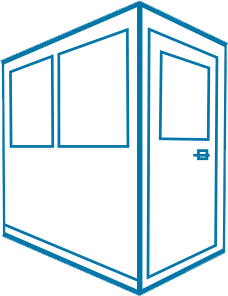 modular 4 x 3 swing booth