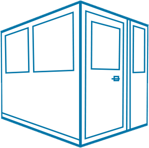 portafab 5x6 preassembled booth with swing door