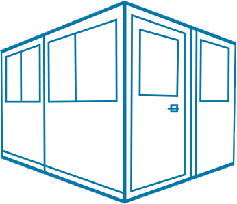 portafab 5x8 preassembled booth with swing door