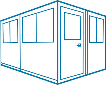 portafab 6x10 preassembled booth with swing door
