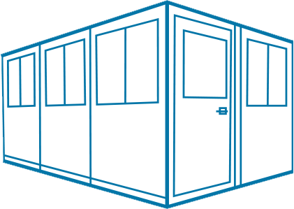 portafab 6x12 preassembled booth with swing door