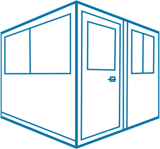 portafab 6x6 preassembled booth with swing door