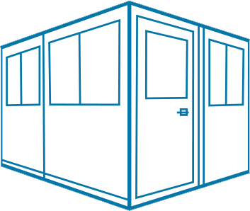portafab 6x8 preassembled booth with swing door