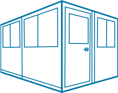 portafab 8x10 preassembled booth with swing door