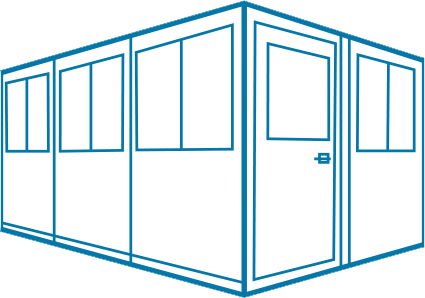 portafab 8x12 preassembled booth with swing door