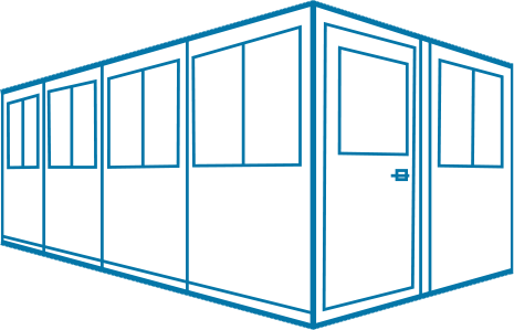 portafab 8x16 preassembled booth with swing door