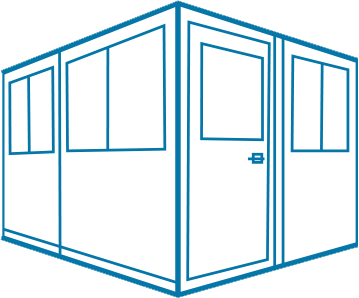 portafab 8x8 preassembled booth with swing door
