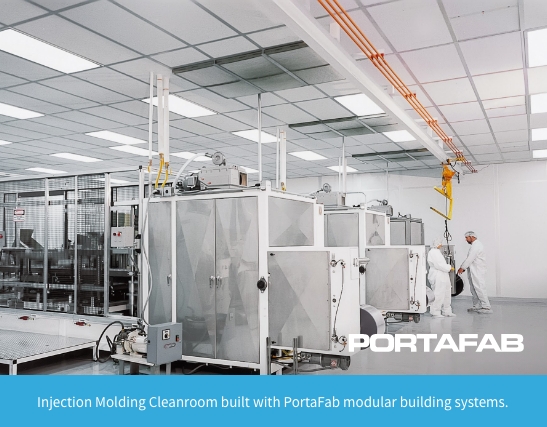 Injection Modling Cleanroom built with PortaFab modular building systems