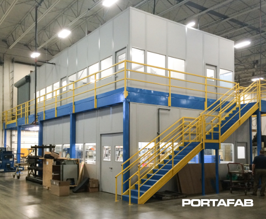 Two-Story Mezzanine Office | PortaFab