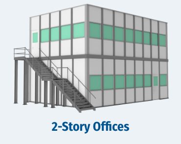 illustration of a 2-story inplant office