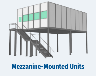 illustration of a mezzanine-mounted warehouse office