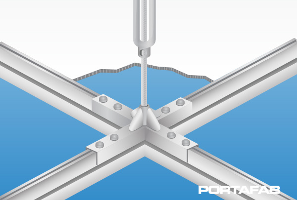 2" gasket cleanroom ceiling grid illustration