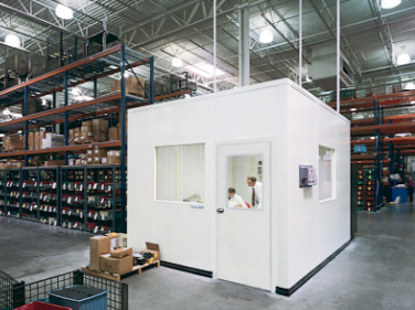 modular office in warehouse