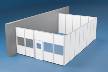 3-wall prefabricated office illustration