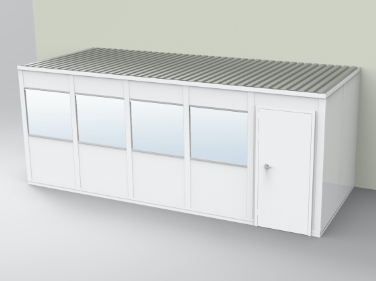 3-wall 8' x 20' modular building illustration