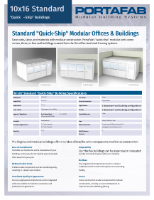 10' x 16' modular building sales sheet
