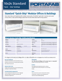 10x24 modular building sales sheet
