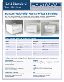 12' x 12' quick-ship building sales sheet