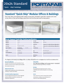 20 x 24 quick-ship building sale sheet
