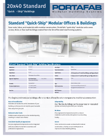 20 x 40 quick-ship building sales sheet
