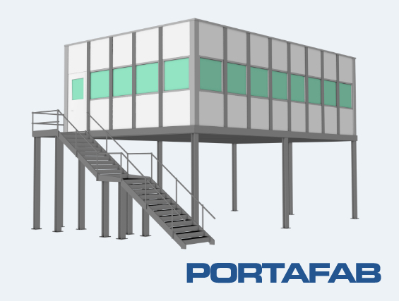 modular offices on top of mezzanine