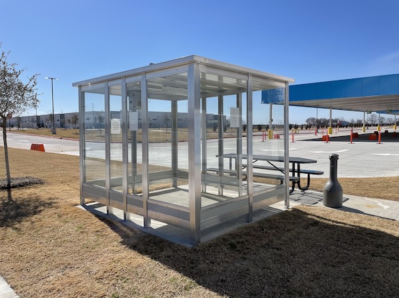 outdoor employee smoking shelter