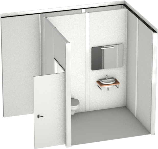 example of bathroom facility in booth