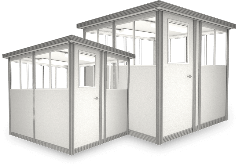 drawing of two portafab guard shacks