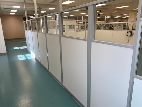 partial height partitions to create work cells