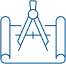Icon of blueprints with protractor