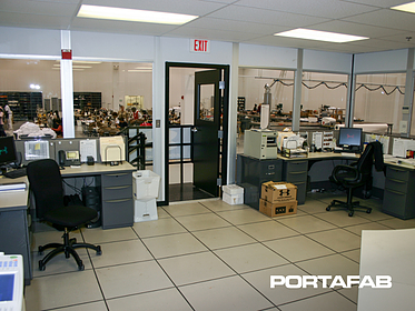 inplant office, in plant office, modular office in warehouse, modular warehouse office
